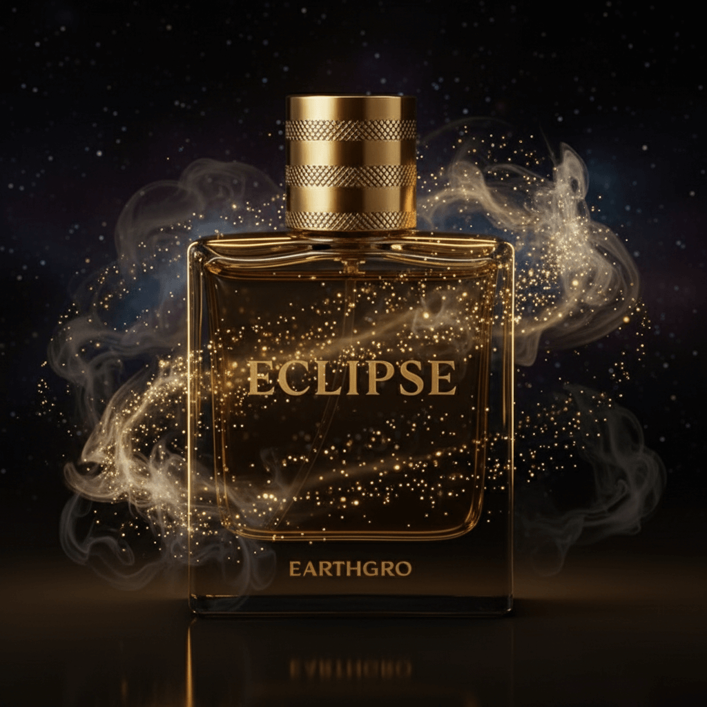 ECLIPSE mens fragrance by Max Millies - 100ml bottle with glowing design on a dark background